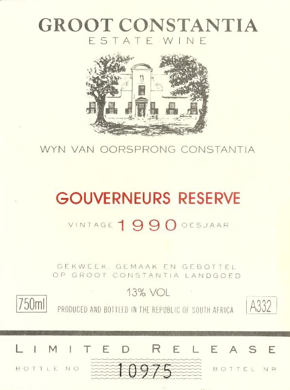 Groot Constantia_gouveneurs reserve 1990.jpg